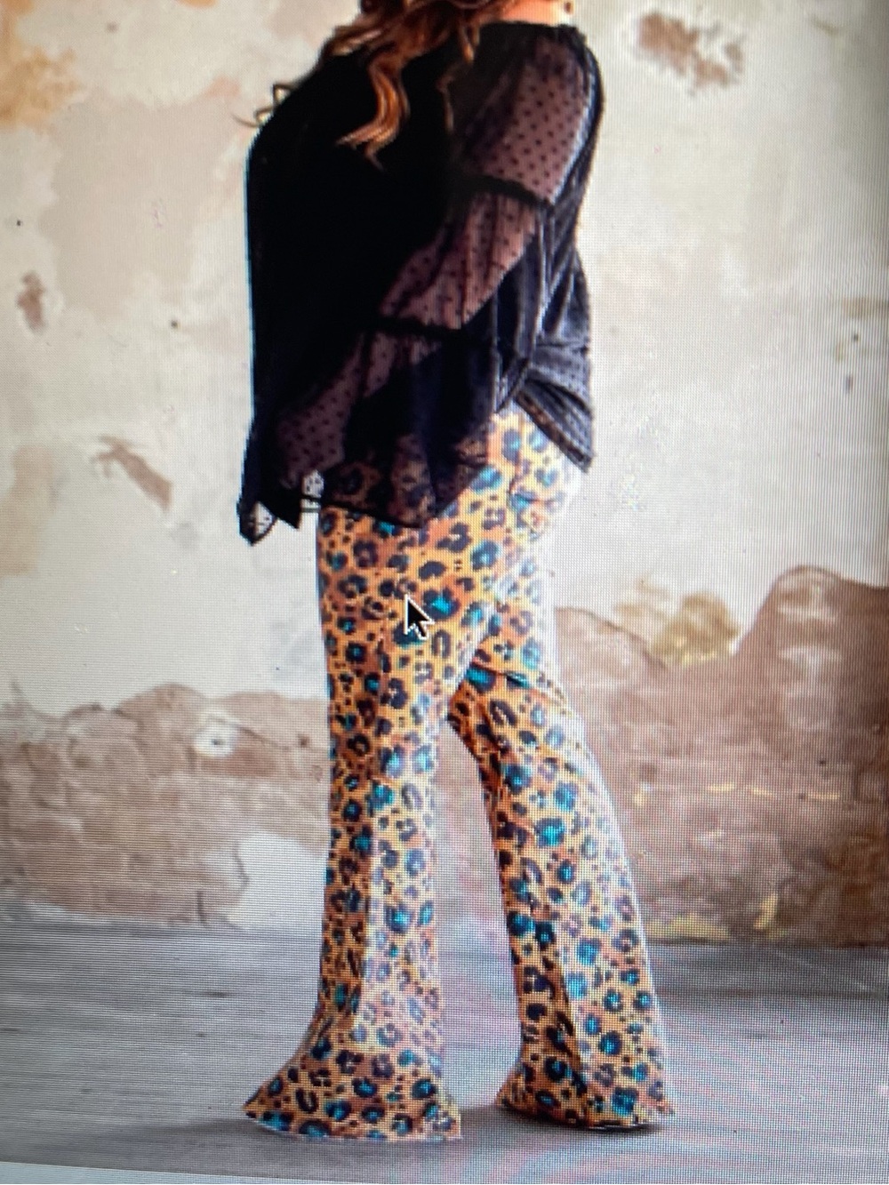 Lucky & Blessed Leopard Print Pants in Tan, Black and Teal